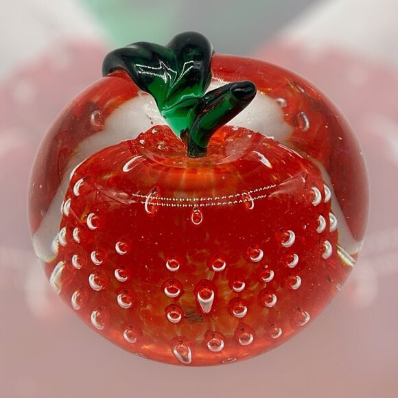Lenox Retired "Orchard Glory" Handblown Crystal Apple Paperweight With Box & COA - Picture 5 of 15